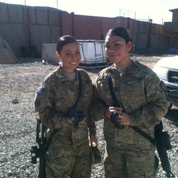 Nancy Escobar and Ana Archie in Bagram, Afghanistan. June, 2011.