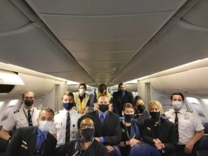 Crew on plane